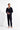 Full-body view of a men model wearing HO navy cotton Long Sleepwear