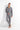 Full-body view of a men model wearing HO grey cotton Long Sleepwear