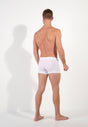 General view of a men model wearing HO black/blue/white cotton Boxer Briefs 3p