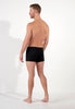 General view of a men model wearing HO black/blue/white cotton Boxer Briefs 3p