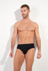 General view of a men model wearing HO black/blue/white cotton Mini Briefs 3p