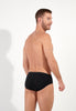 General view of a men model wearing HO black/blue/white cotton Mini Briefs 3p