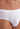 Close-up view of a men model wearing HO black/blue/white cotton Mini Briefs 3p