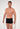 General view of a men model wearing HO black/grey/grey cotton Boxer Briefs 3p