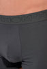 General view of a men model wearing HO black/grey/grey cotton Boxer Briefs 3p