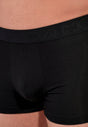 General view of a men model wearing HO black/grey/grey cotton Boxer Briefs 3p