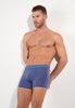 General view of a men model wearing HO black/blue/white cotton Boxer Briefs 3p