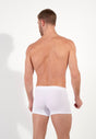 Back view of a men model wearing HO black/blue/white cotton Boxer Briefs 3p