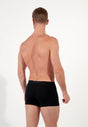 General view of a men model wearing HO black/blue/white cotton Boxer Briefs 3p