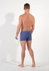General view of a men model wearing HO black/blue/white cotton Boxer Briefs 3p
