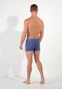 General view of a men model wearing HO black/blue/white cotton Boxer Briefs 3p