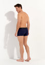 General view of a men model wearing HO black/navy cotton Boxer Briefs HO1 2p