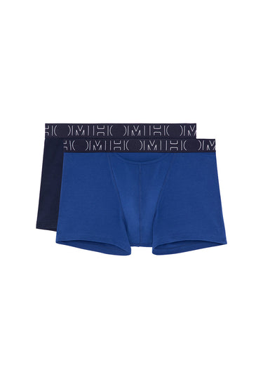 Front cutout view of HO navy/bright blue cotton Boxer Briefs HO1 2p