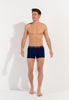 Full-body view of a men model wearing HO navy/bright blue cotton Boxer Briefs HO1 2p