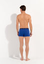 General view of a men model wearing HO navy/bright blue cotton Boxer Briefs HO1 2p