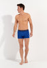 General view of a men model wearing HO navy/bright blue cotton Boxer Briefs HO1 2p
