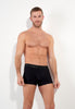 Front view of a men model wearing HO black  Boxer Briefs