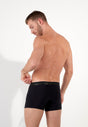 Back view of a men model wearing HO black  Boxer Briefs