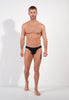 Full-body view of a men model wearing HO black  Comfort Micro Briefs
