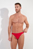 Front view of a men model wearing HO red  Comfort Micro Briefs