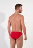 Back view of a men model wearing HO red  Comfort Micro Briefs