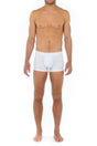 Front view of a men model wearing HO white cotton Boxer Briefs