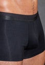 Close-up view of a men model wearing HO black cotton Boxer Briefs