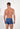 Back view of a men model wearing HO jeans blue cotton Boxer Briefs