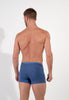 Back view of a men model wearing HO jeans blue cotton Boxer Briefs