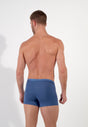 Back view of a men model wearing HO jeans blue cotton Boxer Briefs