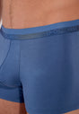 Close-up view of a men model wearing HO jeans blue cotton Boxer Briefs