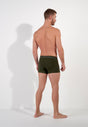 General view of a men model wearing HO dark khaki cotton Boxer Briefs