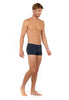 General view of a men model wearing HO navy cotton Boxer Briefs