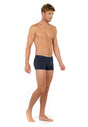 General view of a men model wearing HO navy cotton Boxer Briefs