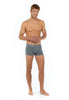 Full-body view of a men model wearing HO grey cotton Boxer Briefs