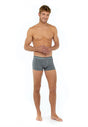 Full-body view of a men model wearing HO grey cotton Boxer Briefs