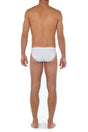 Back view of a men model wearing HO white cotton Comfort Micro Briefs