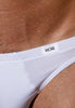 Close-up view of a men model wearing HO white cotton Comfort Micro Briefs