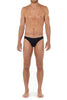 Front view of a men model wearing HO black cotton Comfort Micro Briefs