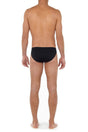 Back view of a men model wearing HO black cotton Comfort Micro Briefs