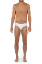 Front view of a men model wearing HO white cotton Mini Briefs