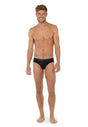 General view of a men model wearing HO black cotton Mini Briefs