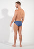 General view of a men model wearing HO jeans blue cotton Mini Briefs