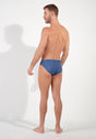 General view of a men model wearing HO jeans blue cotton Mini Briefs