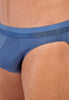 Close-up view of a men model wearing HO jeans blue cotton Mini Briefs