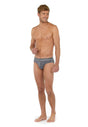 Full-body view of a men model wearing HO grey cotton Mini Briefs