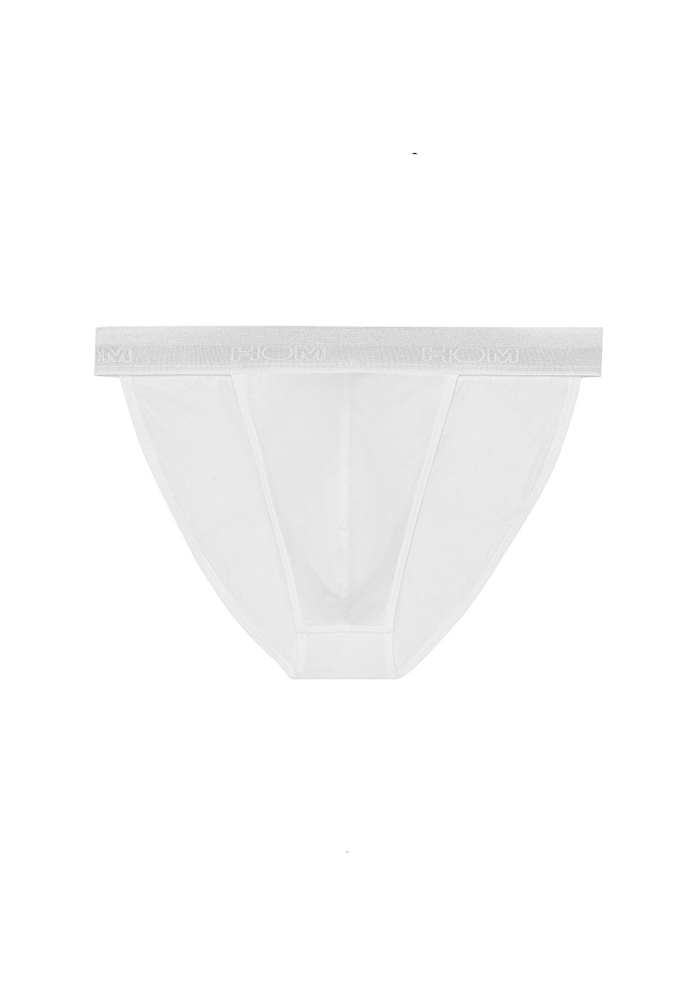 Front cutout view of HO white cotton Tanga Briefs