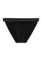 Front cutout view of HO black cotton Tanga Briefs