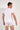 Back view of a men model wearing HO white cotton Tee-Shirt V Neck