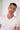 Close-up view of a men model wearing HO white cotton Tee-Shirt V Neck